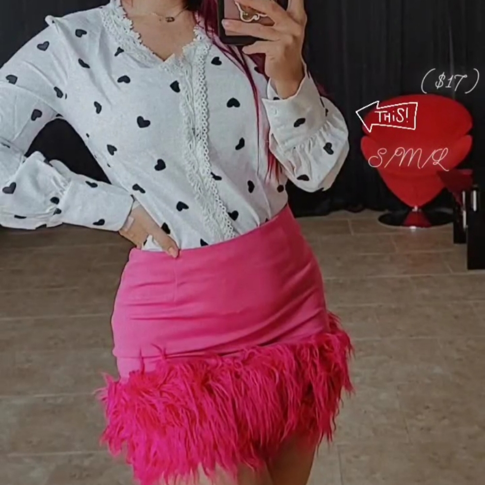 Long sleeve heart blouse